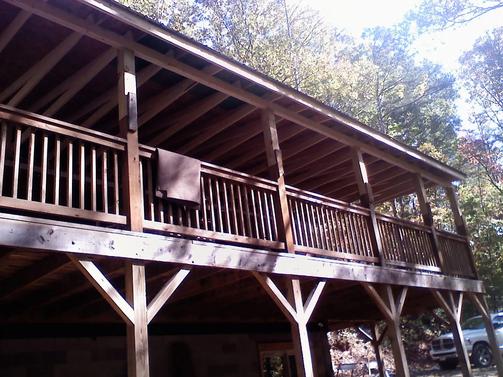 Timber framing under a new elevated porch and deck — Roof Leak Repair in Glendale by Roofing Brothers